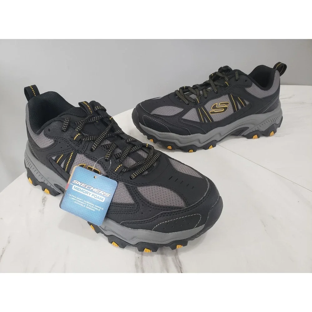 NEW NO BOX SZ 9 - Skechers Shoes Trail Hike Sport Black‎ Memory Foam Lace 237527